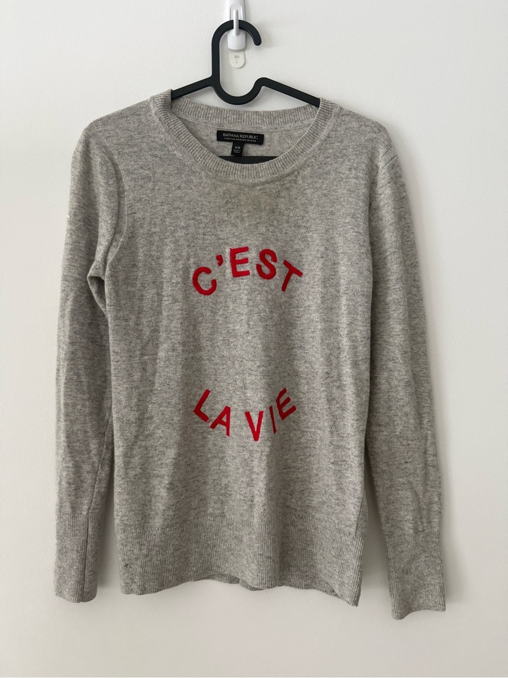 Banana Republic Merino Wool Blend Gray Sweater